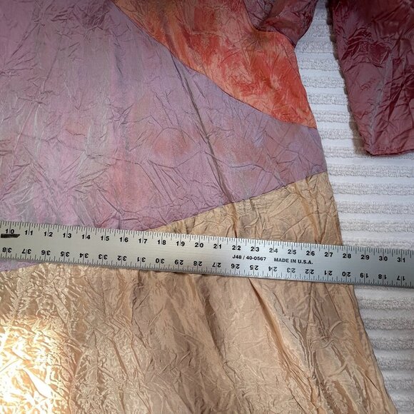 Staley Gretzinger Womens Colorblock Scrunch Asymmetric Long Top Sz M/L New $218 - Picture 7 of 8